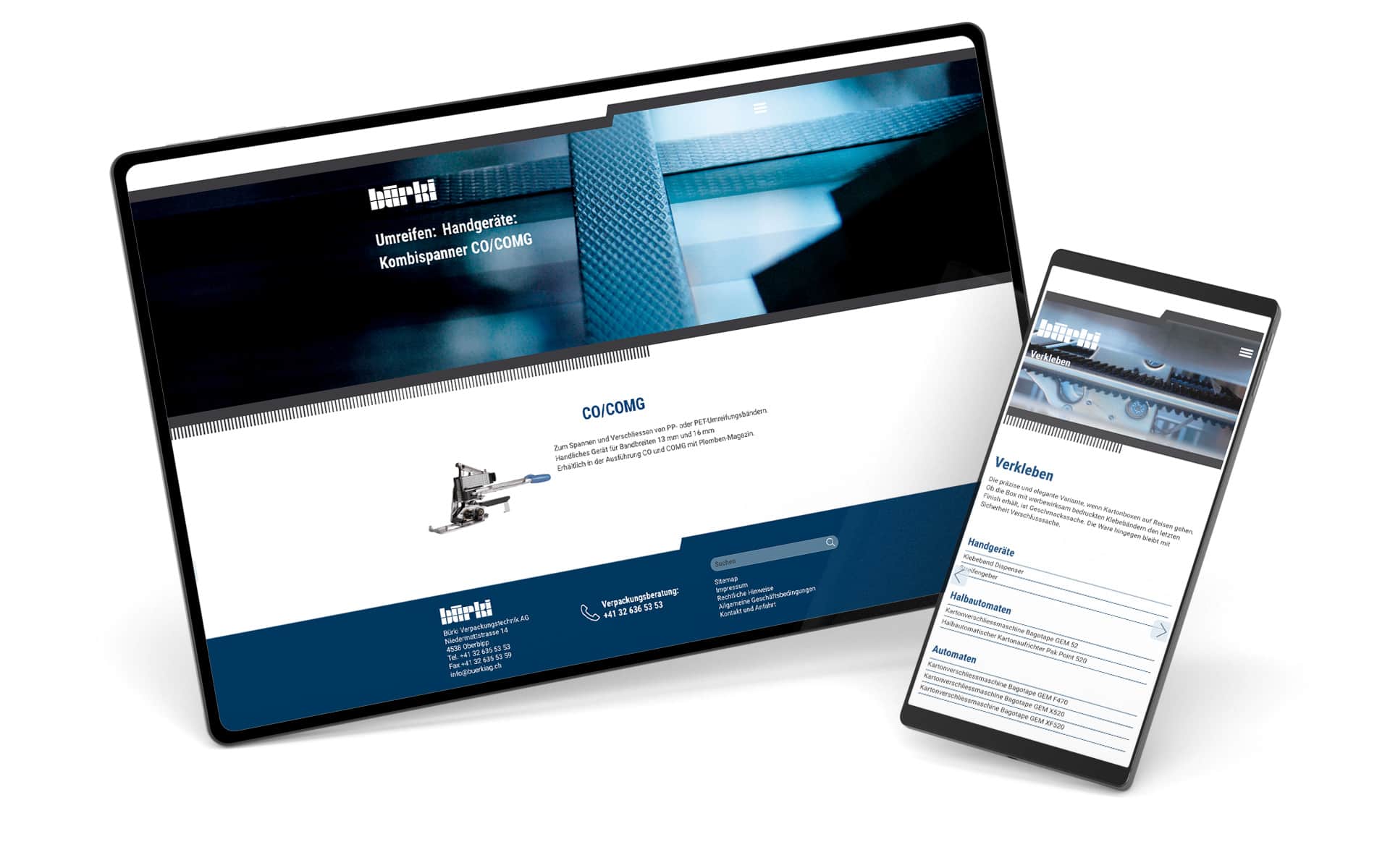 Bürki AG, intelligente Verpackungstechnologie, Online Web-Katalog mit Blätterfunktion zur Unterstützung des Verkaufs